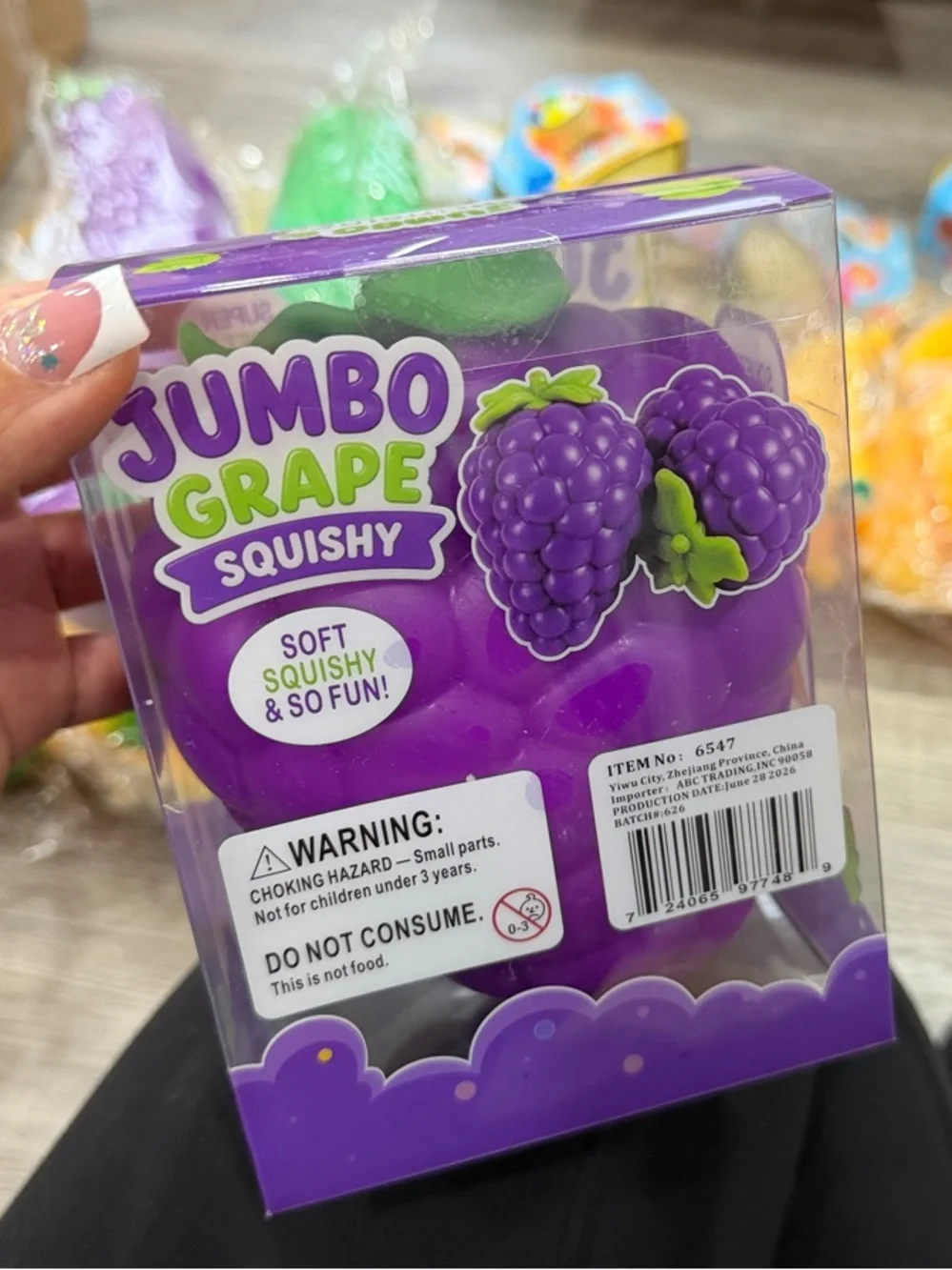 RARE Jumbo Grape Squishy Stress Toy - Purple